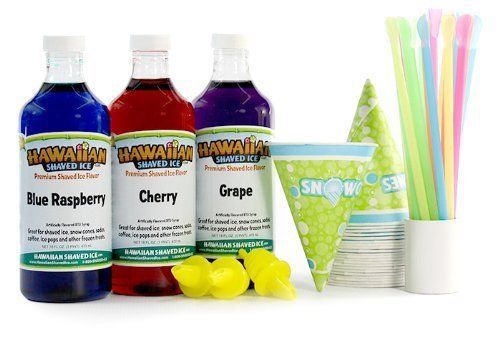 Snow Cones Cups Strawspoons Fun Kit Home Garden School Party Holiday Seasonal