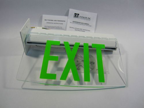 Nib evenlite inc. sovereign led exit sign sov-em-g-1c-wh-se-uc - fast ship for sale