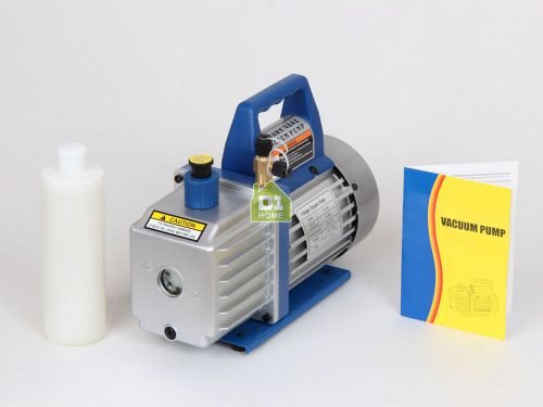 New High Efficiency Rotary Vane Vacuum Pump 2-Stage 4CFM 1/3HP HVAC AC Air VP235