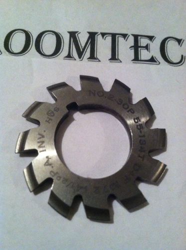 NEW INVOLUTE GEAR CUTTER #2 30P 55-135T 14.5PA 7/8&#034;bore  HSS NTD&amp;TCo.