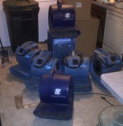 Restoration / drying equipment:  1 dehumidifier 6 air movers