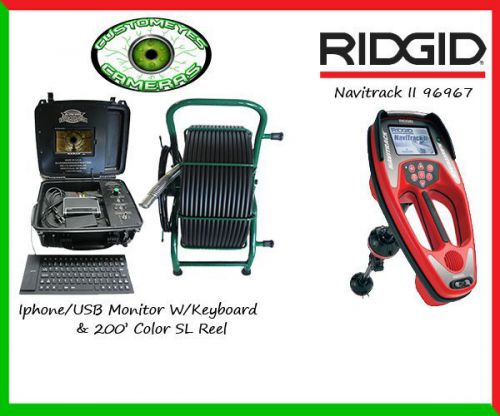 Customeyes 200 sl reel w/iphone/usb keyboard monitor &amp; ridgid 96967 navitrack ii for sale