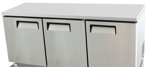 BISON 3 DOOR STAINLESS 72&#034;UNDERCOUNTER REFRIGERATOR ,BUR-72, FREE SHIPPING !!!