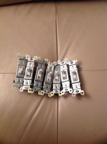 ***** LOT OF 7 SINGLE POLE LIGHT SWITCHES 15A 120V *****