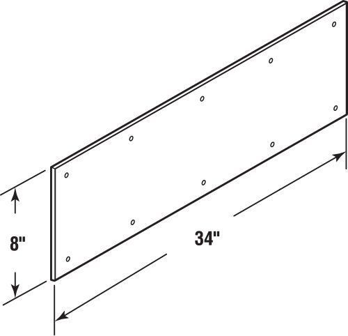 NEW Prime-Line Products J 4617 Door Kick Plate  8-Inch x 34-Inch  Polished Brass