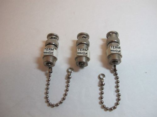 Pomona 3840  100 Ohm Termination.  0.5 Watt.  BNC(M) connector.  Lot of 3.