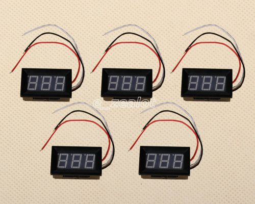 5pcs NEW 3 wire Mini Green LED DC 0V-99.9V Panel Meter Digital Voltmeter