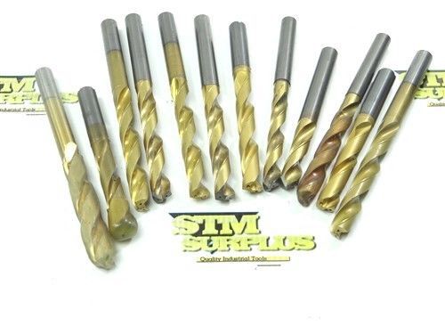 Lot of 12 carbide jobber length coolant fed twist drills 27/64&#034; kooltwist for sale