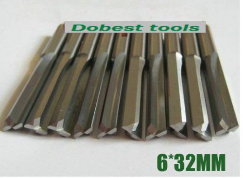 sales promotion 5pcs 6*32MM 2flute straight slot carbide cutters router bits