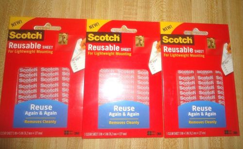 SCOTCH REUSABLE SHEET 3&#034; X 5&#034; , 3 qty