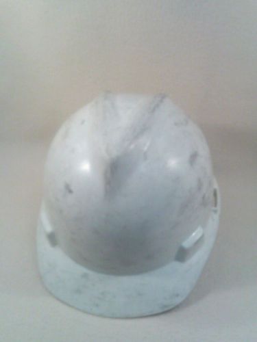 Used white medium MSA hard hat