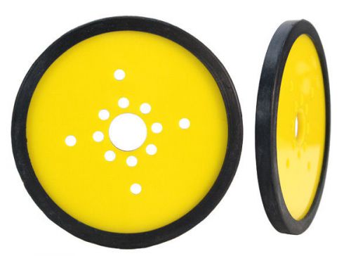 Pair of 5&#034; diameter precision disk wheels - yellow (595741) for sale