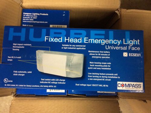 Hubbell lighting compass ecseu1 fixed head emergency light,universal face for sale