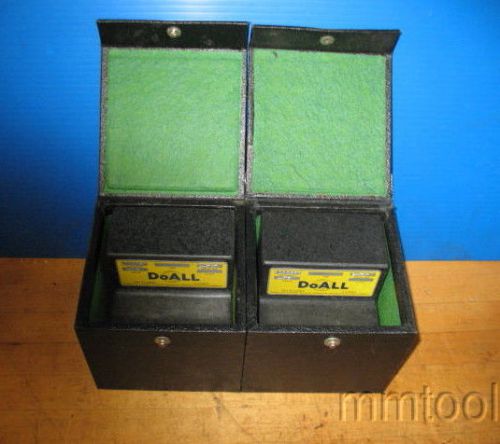 ~2~ DOALL 4&#034; BLACK GRANITE INSPECTION SQUARES W/CASES +- .000050