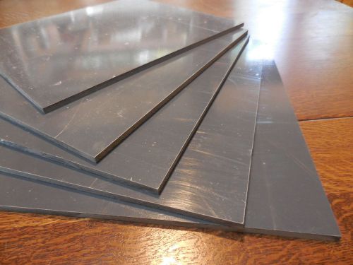 1/4&#034; PVC Grey Plastic Sheet 11 7/8&#034; x 13 5/8&#034; Type 1 Grade 1 Chemical Resistant