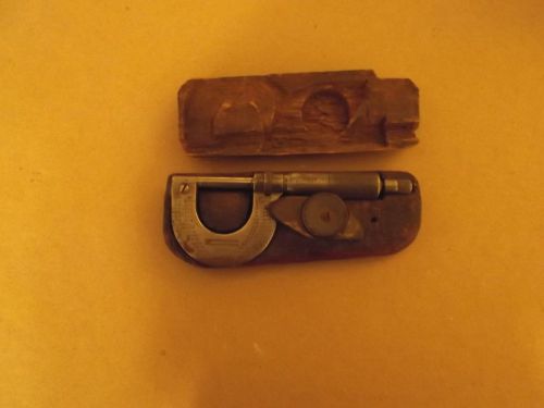 BROWN &amp; SHARP NO.10 MICROMETER W/ WOOD HANDMADE CASE