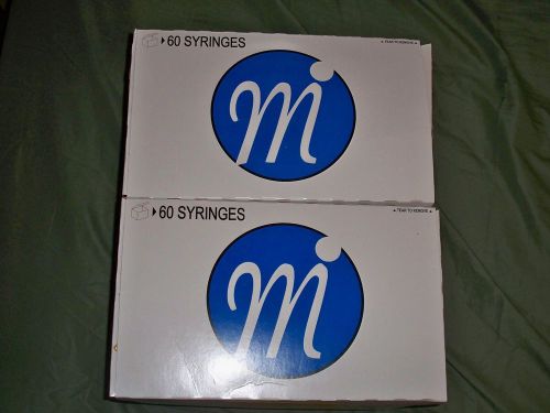 Lot of 120 normal saline i.v. flush syringe &amp; heparin i.v. flush syringe for sale