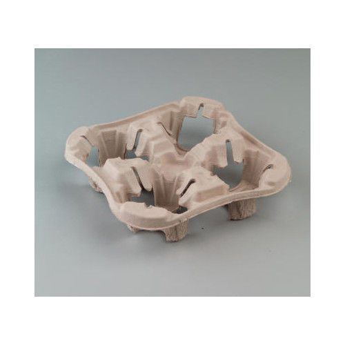 Chinet StrongHolder Molded Fiber Large 4-Cup Carrier in Beige