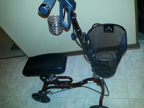 Karman Steerable 2-in-1 Knee Walker Leg Caddy Scooter Foldable KW-100 Burgundy