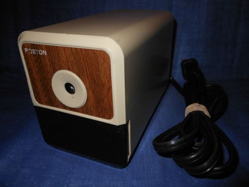 Boston Model 18 Electric Pencil Sharpener Hunt Mfg. USA Beige w/ Woodgrain Face