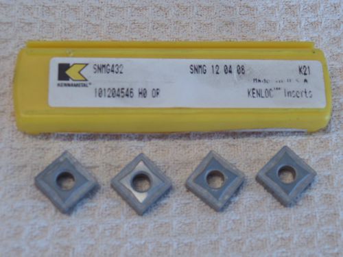 LOT OF 4 NEW KENNAMETAL CARBIDE KENLOC INSERTS SNMG 432 K21 - FREE SHIP