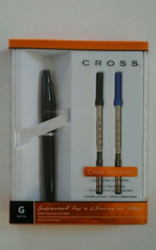 Cross Sorrento Black New in Box with 2 Gel Refills $25