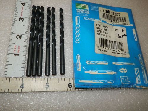 6 pc wire size # 4 Jobber Drill Bits   C-L 44074 style 150 (( Loc16))