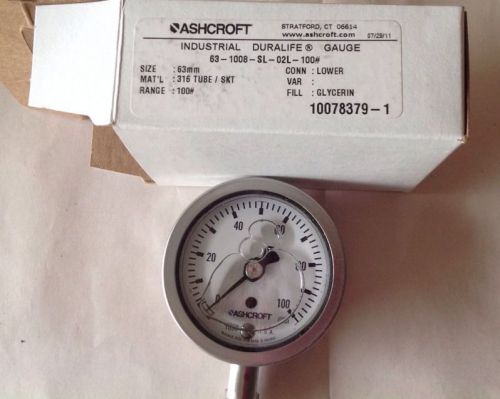 ASHCROFT INDUSTRIAL DURALIFE GAUGE 63 1008 SL 02L 100