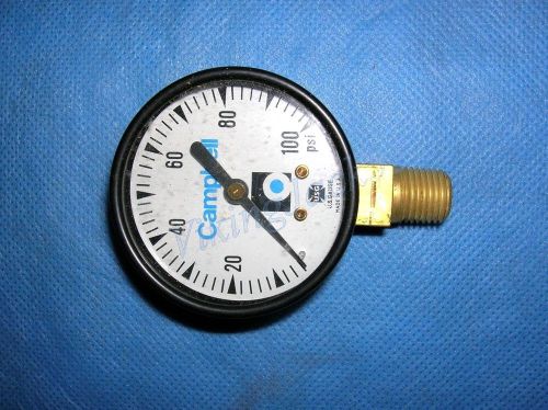 AMETEK Pressure Gauge by Hunter Spring Products PA. USA 0-100 psi. Face 2&#034;