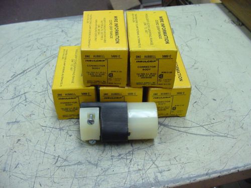 (5) Hubbell 5669 C Connector Body NEMA 6-15R 15A NEW