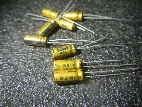 200, Nichicon 50V 10UF Audio AMP Capacitor 5x12mm NEW