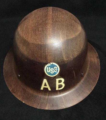 VINTAGE AMERICAN BRIDGE COMPANY HARD HAT FIBERGLASS UNITED STATE STEEL Full Brim