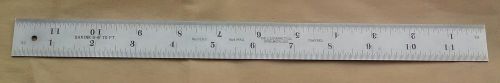 Nice Vintage Starrett Tempered C369 One Foot Rule Shrink 3-8&#034; to Ft. !!