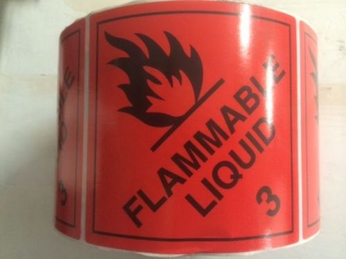 Full Role of 1000 x FLAMMABLE LIQUID CLASS 3 S/ADHESIVE SAFETY HAZCHEM STICKERS