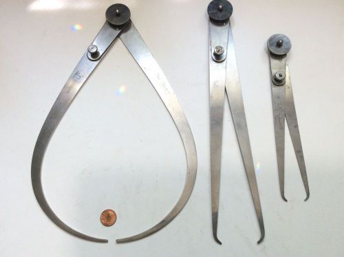 CLEAN SET OF THREE LARGE L.S. STARRETT CALIPERS