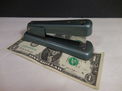 Vintage Bates Stapler Industrial Green Small Minature Desk Item Mid Century MCM