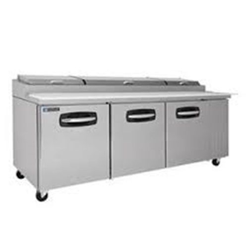 MasterBilt MBPT93-006 Fusion™ Refrigerated Pizza Prep Table Three-Section...