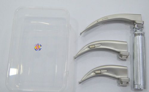 Adult Laryngoscope Set with 3 Mac Blades - SS Made - DOOR TO DOOR SHIPPING!!