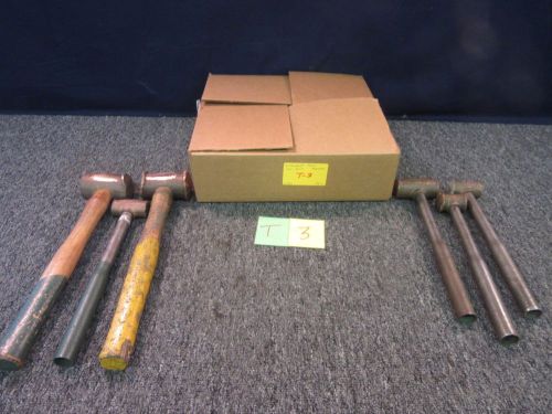 6 HACKETT BRASS NON SPARK HAMMER METAL MALLET TOOL WOOD METAL HANDLE USED