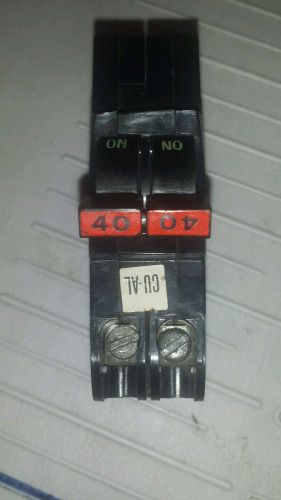 Federal Pacific 40   Amp 2 Pole NC NC220 Stab-Lok Circuit Breaker FPE Mini