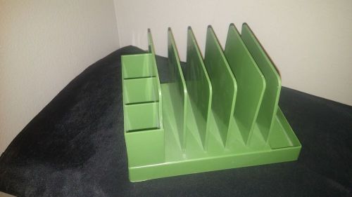 Vtg Retro MCM MAX KLEIN DESK ORGANIZER V-87 AVOCADO GREEN PLASTIC!