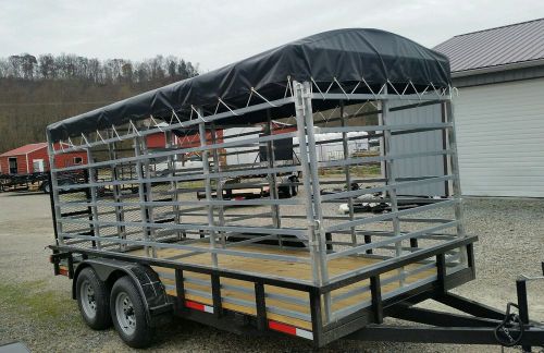 Cattle-Rack Trailer Tarp ~Amish Made ~Black Top fits 12 Foot Rack~