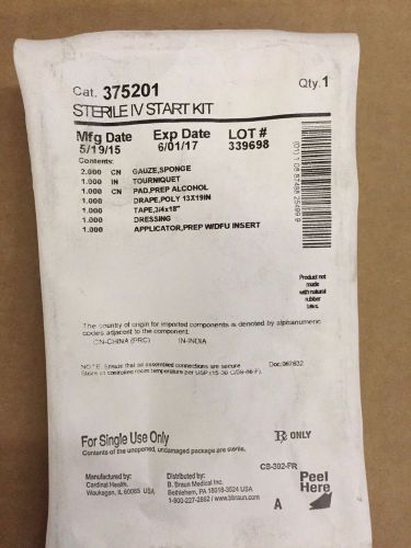 BRAND NEW Sterile IV Starter Kit  375201 pack of 10