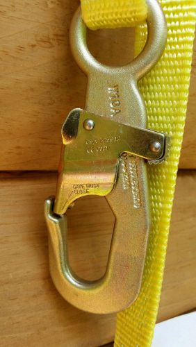 Msa lanyard 505204 yellow 1&#034; nylon 6&#039; safety work ansi osha construction for sale