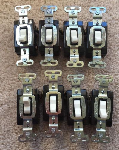 Lot Of 8 Pass &amp; Seymour 15A, 120/277V, 3 Way Switch White