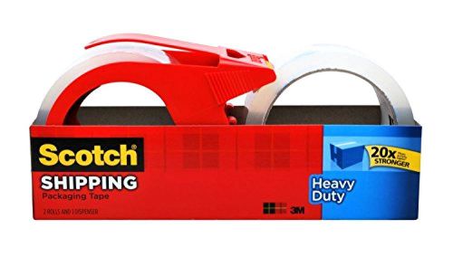 Scotch heavy duty shipping packaging tape 2-pack 1.88-in x 163.8-ft clear packin for sale