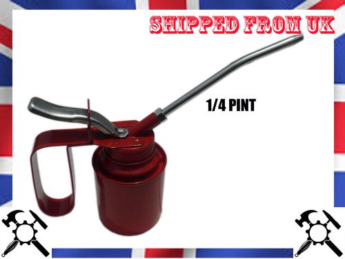 1/4 Pint Metal High Pressure Oil Can Gun Pump Grease Squirt Spout Nozzle Pump US