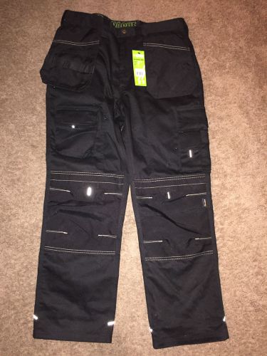 Nwt apache black holster work trouser pants knee pad pocket waist 32 leg 29 new for sale