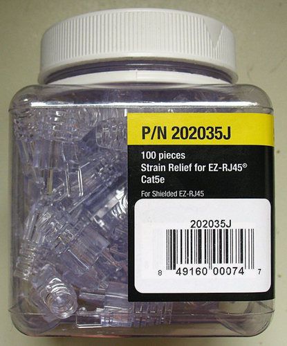 EZ-RJ45® CAT5e Strain Relief 202035J Jar of 100