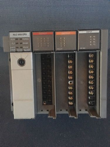 ALLEN-BRADLEY SLC 500 1747-L532 Processor 1746-A4 4 Slot Rack With 3 Modules